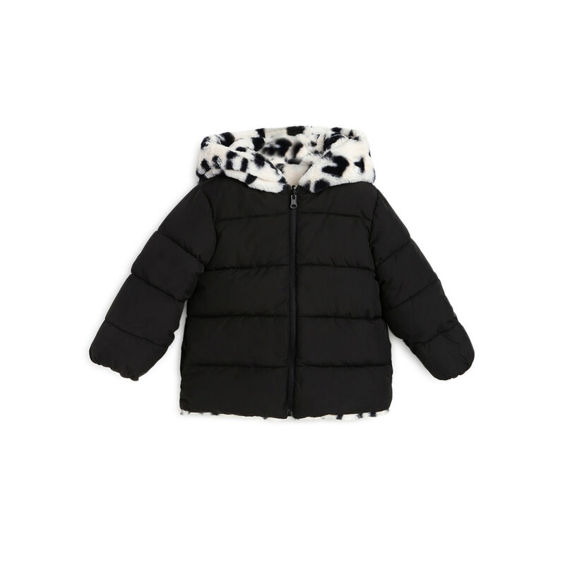 Girls Black Solid Jacket image number 0
